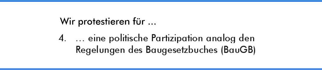 „Mönchengladbacher Protest­liste“: Standpunkte der OB-Kandidaten, Parteien und Wähler­gruppen im Detail • Protestpunkt 4: Stichwort „Politische Partizipation”